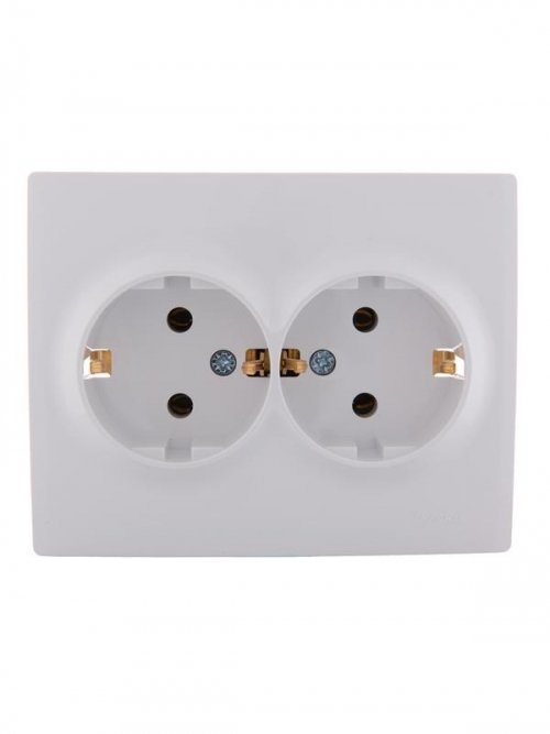 Розетка 2-м СП Karina с заземл. термопласт бел. LEZARD 707-0200-127B 707-0200-127B