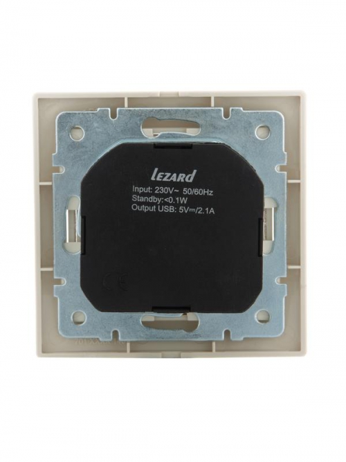 Розетка 1-м СП Mira 16А с заземл. + USB разъем крем. LEZARD 701-0303-181 701-0303-181