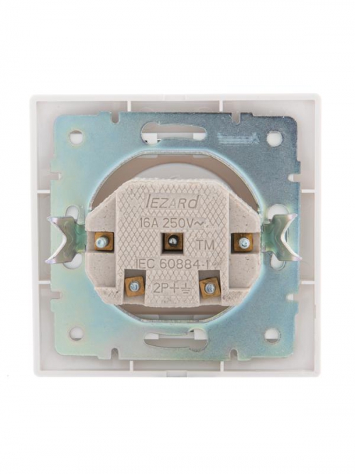 Розетка 1-м СП Mira 16А IP20 без заземл. с сер. вставкой керамика бел. LEZARD 701-0215-121 701-0215-121