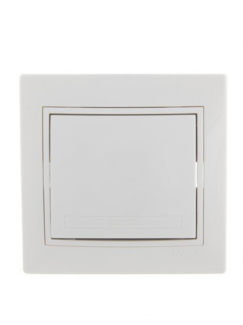 Выключатель 1-кл. СП Mira 10А IP20 с бел.вставкой бел. LEZARD 701-0202-100 701-0202-100