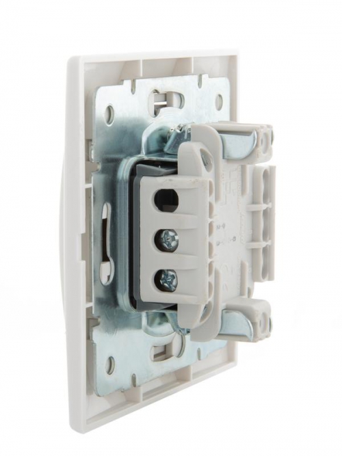 Переключатель проходной 1-кл. СП Mira 10А IP20 с бел.вставкой бел. LEZARD 701-0202-105 701-0202-105