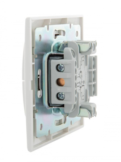 Выключатель 2-кл. СП Mira 10А IP20 с подсветкой с бел. вставкой бел. LEZARD 701-0202-112 701-0202-112