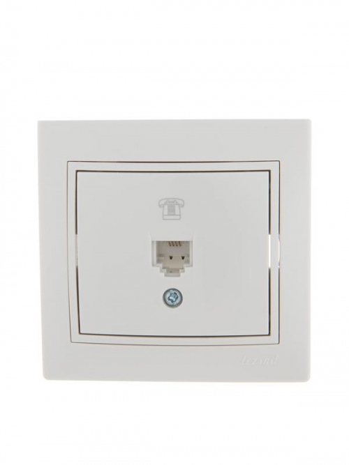 Розетка телефонная 1-м СП Mira RJ11 бел./бел. LEZARD 701-0202-137 701-0202-137