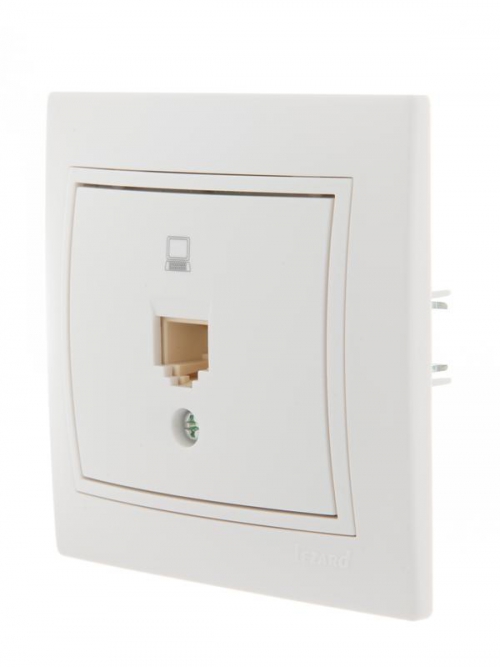 Розетка компьютерная 1-м СП Mira RJ45 бел./бел. LEZARD 701-0202-139 701-0202-139