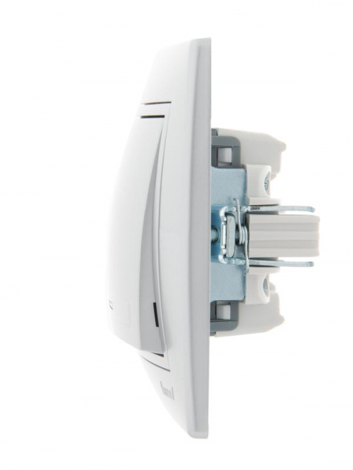 Выключатель 1-кл. СП Mira 10А IP20 со вставкой сер. метал. LEZARD 701-1010-100 701-1010-100