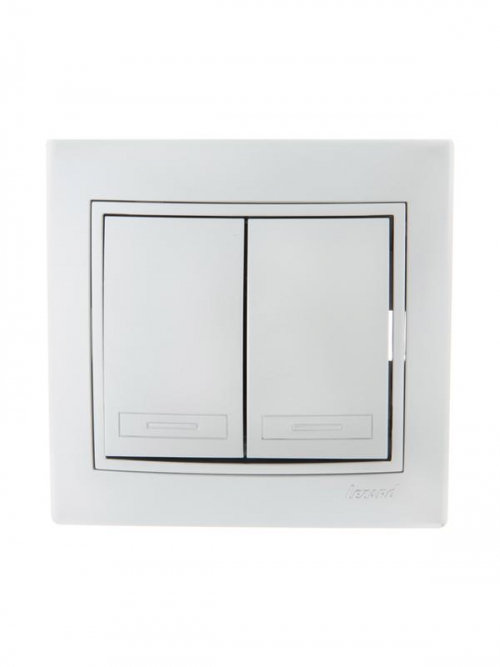 Выключатель 2-кл. СП Mira 10А IP20 со вставкой сер. метал. LEZARD 701-1010-101 701-1010-101