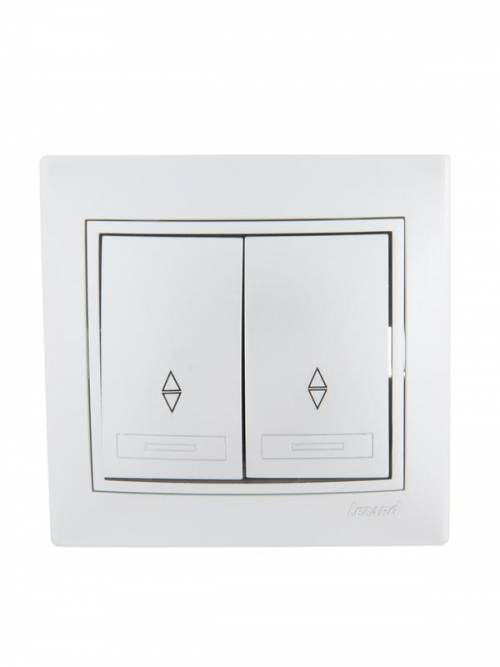 Переключатель проходной 2-кл. СП Mira 10А IP20 со вставкой сер. метал. LEZARD 701-1010-106 701-1010-106