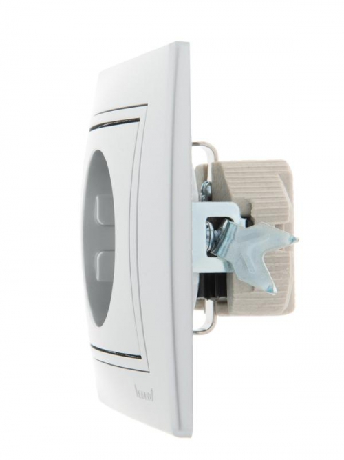 Розетка 1-м СП Mira 16А IP20 с заземл. со вставкой керамика сер. метал. LEZARD 701-1010-122 701-1010-122