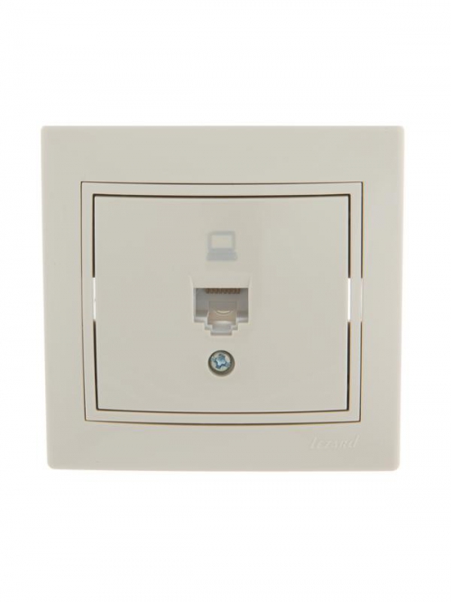 Розетка компьютерная 1-м СП Mira RJ45 крем./крем.. LEZARD 701-0303-139 701-0303-139