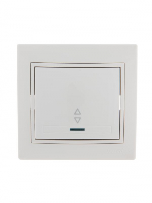 Переключатель проходной 1-кл. СП Mira 10А с подсветкой с бел. вставкой бел. LEZARD 701-0202-114 701-0202-114