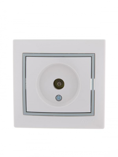 Розетка оконечная TV СП Mira 16А IP20 с сер. вставкой бел. LEZARD 701-0215-130 701-0215-130