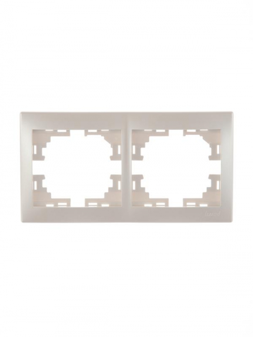 Рамка 2-м Mira горизонт. жемчуж./бел. перламутр. LEZARD 701-3000-147 701-3000-147