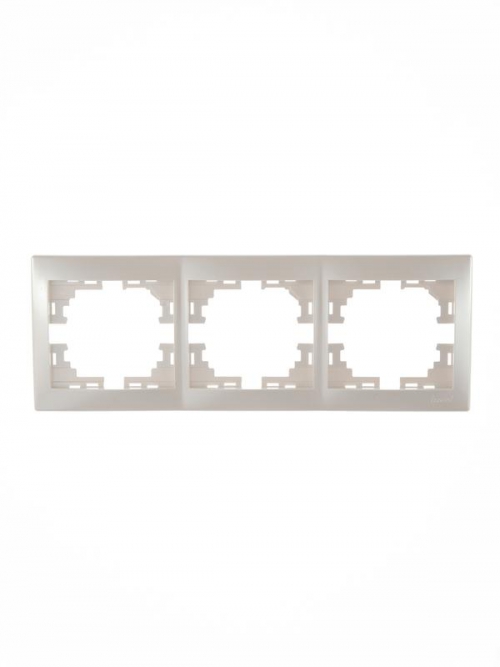 Рамка 3-м Mira горизонт. жемчуж./бел. перламутр. LEZARD 701-3000-148 701-3000-148