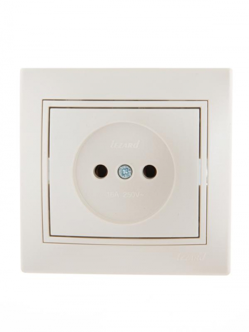 Розетка 1-м СП Mira 16А IP20 без заземл. со вставкой керамика жемчуж./бел. перламутр. LEZARD 701-3030-121 701-3030-121