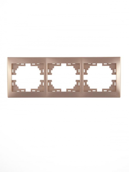 Рамка 3-м Mira горизонт. свет. корич. LEZARD 701-3100-148 701-3100-148