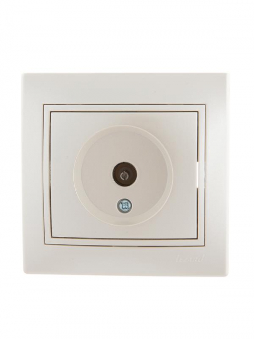 Розетка проходная TV СП Mira 16А IP20 со вставкой жемчуж./бел. перламутр. LEZARD 701-3030-129 701-3030-129
