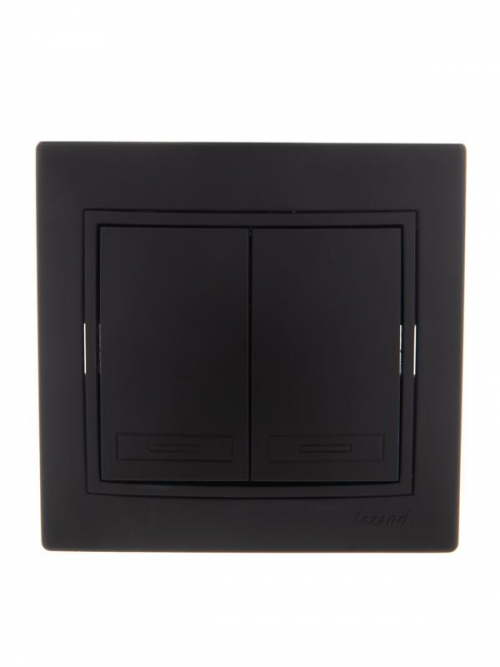 Выключатель 2-кл. 1п СП Mira 10А IP20 со вставкой черн. бархат LEZARD 701-4242-101 701-4242-101