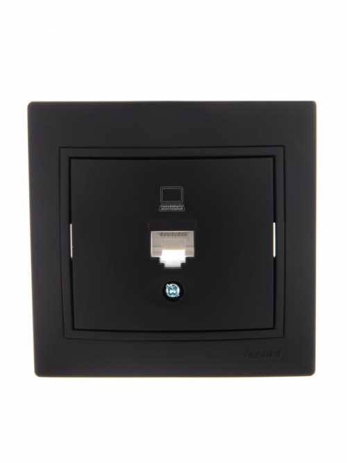 Розетка компьютерная 1-м СП Mira RJ45 черн. бархат LEZARD 701-4242-139 701-4242-139