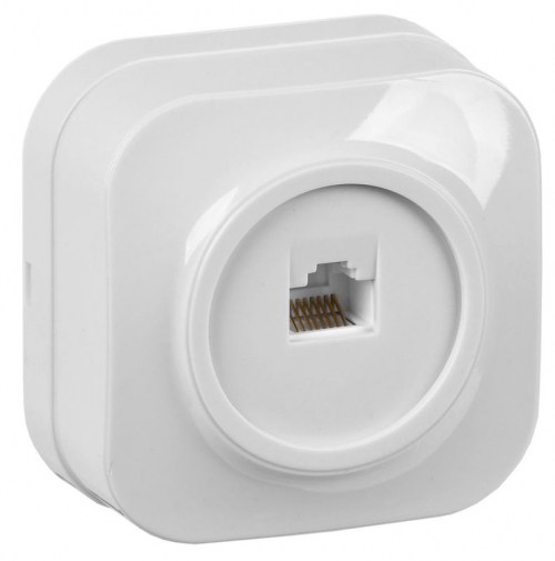 Розетка компьютерная 1-м ОП Glory РК10-ХБ бел. IEK EKH10-K01 EKH10-K01