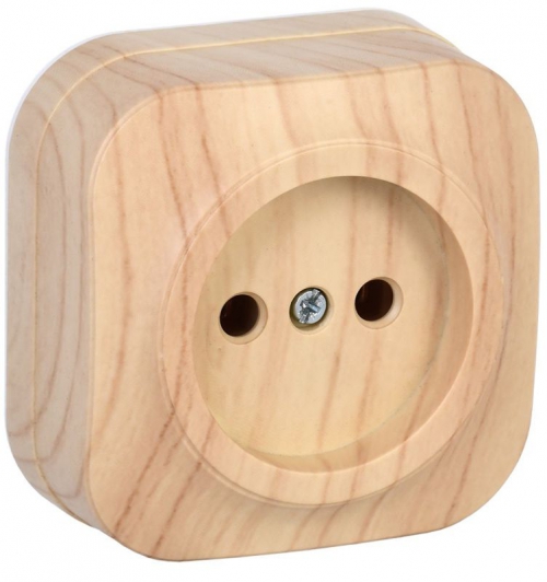 Розетка 1-м ОП GLORY РС20-2-ХС 10А без заземл. сосна IEK ERH10-K34-10 ERH10-K34-10