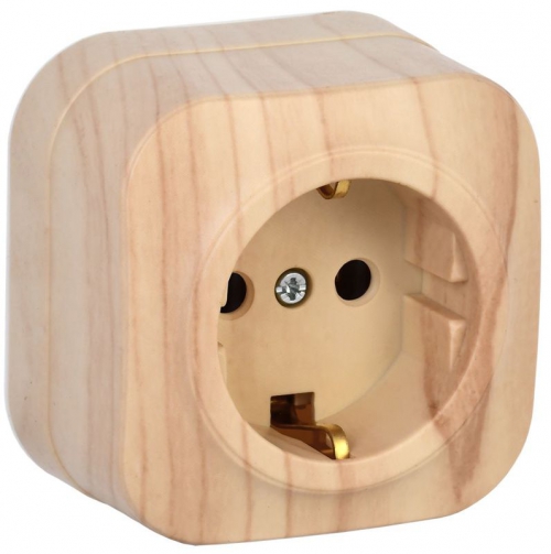 Розетка 1-м ОП GLORY РС20-3-ХС 16А с заземл. сосна IEK ERH11-K34-16 ERH11-K34-16