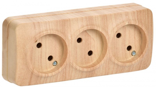 Розетка 3-м ОП GLORY РС23-2-ХС 10А без заземл. сосна IEK ERH30-K34-10 ERH30-K34-10