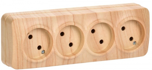 Розетка 4-м ОП GLORY РС24-2-ХС 10А без заземл. сосна IEK ERH40-K34-10 ERH40-K34-10