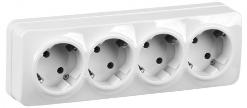 Розетка 4-м ОП GLORY РС24-3-ХБ 16А с заземл. бел. IEK ERH41-K01-16 ERH41-K01-16