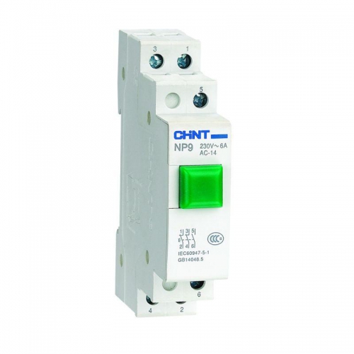 Кнопка модульная NP9-10/1 без подсветки 1НО зел. (R) CHINT 584052 584052