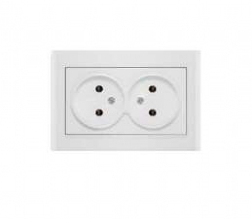Розетка 2-м СП Бриллиант 16А IP20 без заземл. бел. UNIVersal 7947519 7947519