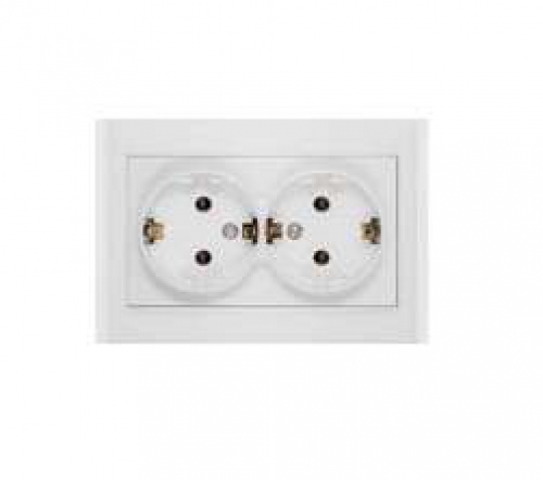 Розетка 2-м СП Бриллиант 16А IP20 с заземл. бел. UNIVersal 7947533 7947533