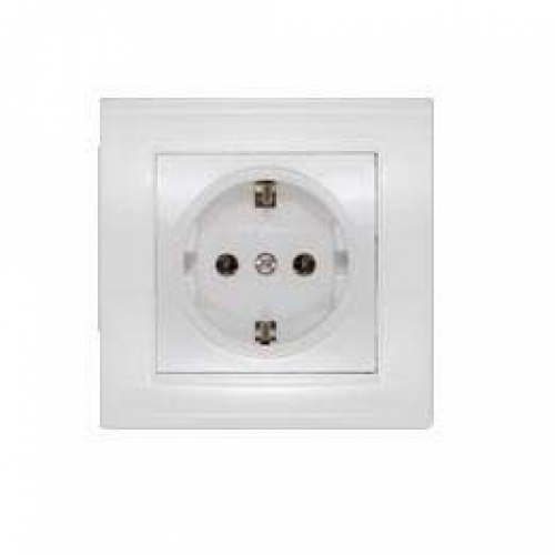 Розетка 1-м СП Бриллиант 16А IP20 с заземл. бел. UNIVersal 7947625 7947625