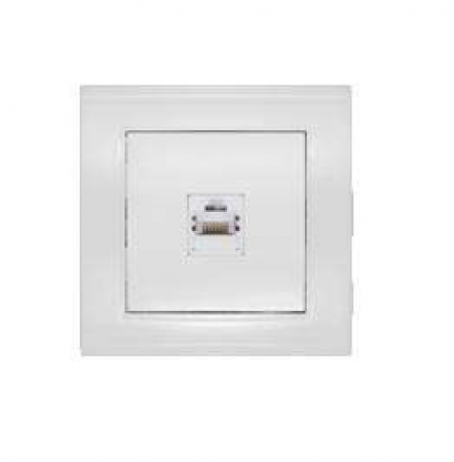 Розетка компьютерная 1-м СП Бриллиант бел. UNIVersal 7947601 7947601