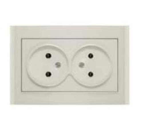 Розетка 2-м СП Бриллиант 16А IP20 без заземл. сл. кость UNIVersal 7948738 7948738