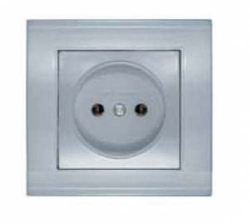 Розетка 1-м СП Бриллиант 16А IP20 без заземл. серебр. UNIVersal 7949834 7949834
