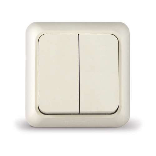 Выключатель 2-кл. ОП Олимп 10А IP20 сл. кость UNIVersal Б-О0023 Б-О0023
