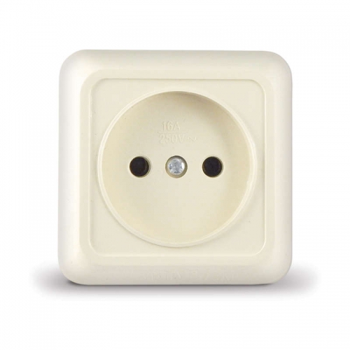 Розетка 1-м ОП Олимп 16А IP20 без заземл. сл. кость UNIVersal Б-О0022 Б-О0022