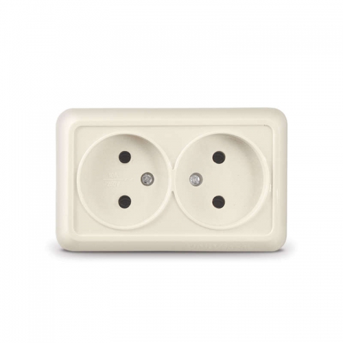 Розетка 2-м ОП Олимп 16А IP20 без заземл. сл. кость UNIVersal Б-О0102 Б-О0102
