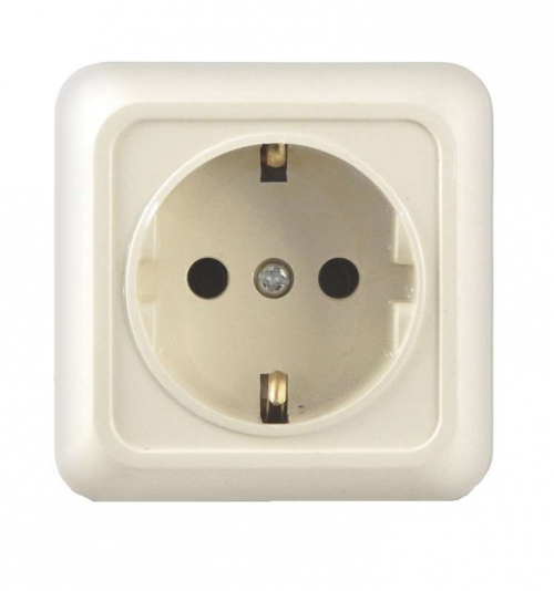 Розетка 1-м ОП Олимп 16А IP20 с заземл. сл. кость UNIVersal Б-О0028 Б-О0028