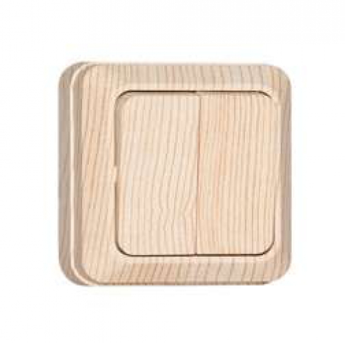 Выключатель 2-кл. ОП Олимп 10А IP20 сосна UNIVersal 5560834 5560834