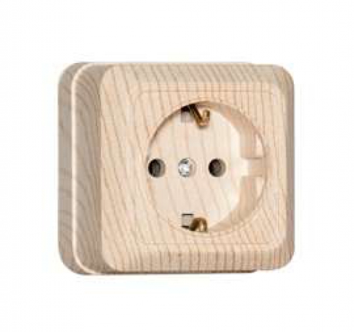 Розетка 1-м ОП Олимп 16А с заземл. сосна UNIVersal 5560902 5560902