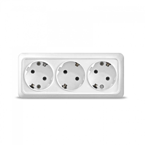 Розетка 3-м ОП Олимп с заземл. бел. UNIVersal 1161 1161