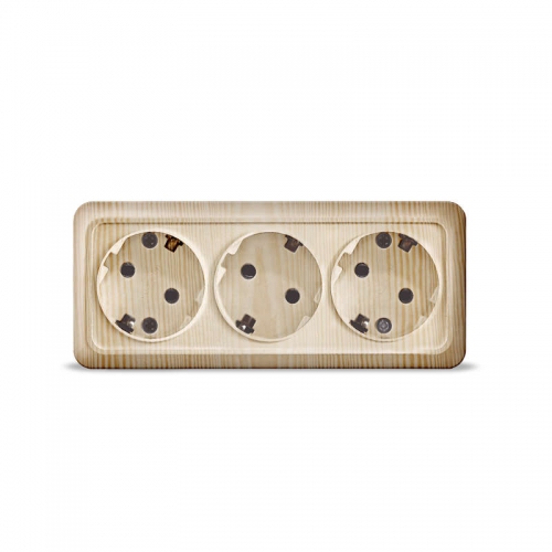 Розетка 3-м ОП Олимп с заземл. сосна UNIVersal 1173 1173