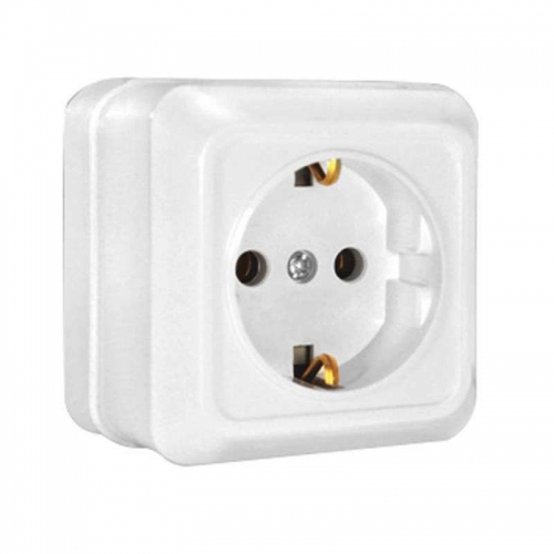 Розетка 1-м ОП Олимп 16А IP20 с заземл. бел. UNIVersal О0028 О0028