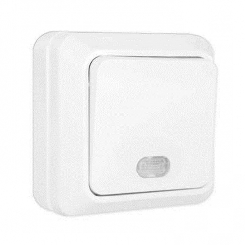 Выключатель 1-кл. ОП Олимп 10А IP20 с подсветкой бел. UNIVersal О0121 О0121