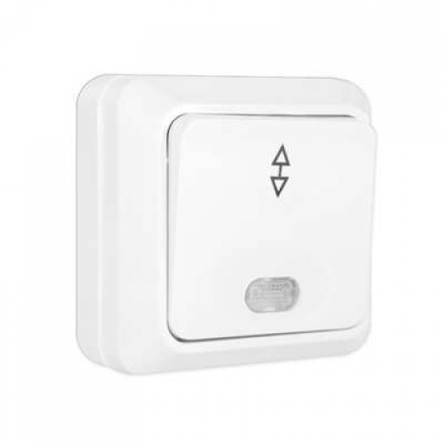 Переключатель проходной 1-кл. ОП Олимп 10А IP20 с подсветкой бел. UNIVersal О0125 О0125