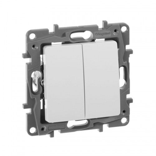 Механизм переключателя 2-кл. СП Etika Plus 10А IP20 250В 10AX безвинт. зажимы бел. Leg 672212 672212