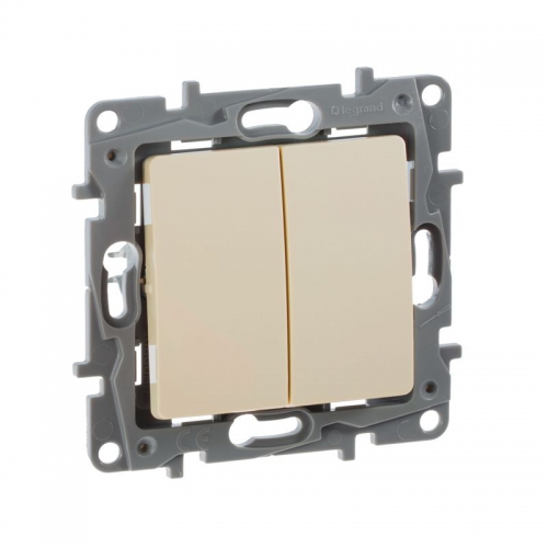 Механизм переключателя 2-кл. СП Etika Plus 10А IP20 250В 10AX безвинт. зажимы сл. кость Leg 672312 672312