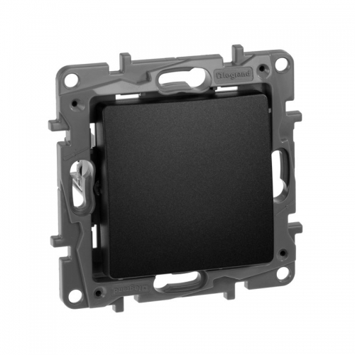 Выключатель 1-кл. СП Etika 10А IP20 250В 10AX авт. зажимы механизм антрацит Leg 672601 672601