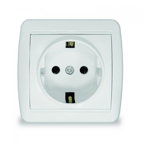 Розетка 1-м ОП Клио 16А IP44 с заземл. бел. UNIVersal К2228 К2228